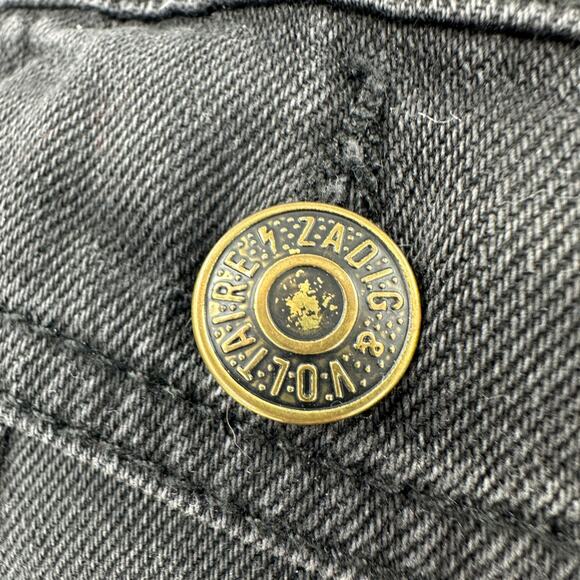 ZADIG & VOLTAIRE | XS | Kioky Eagle Distressed Grunge Denim Jacket In Noir - Picture 11 of 12